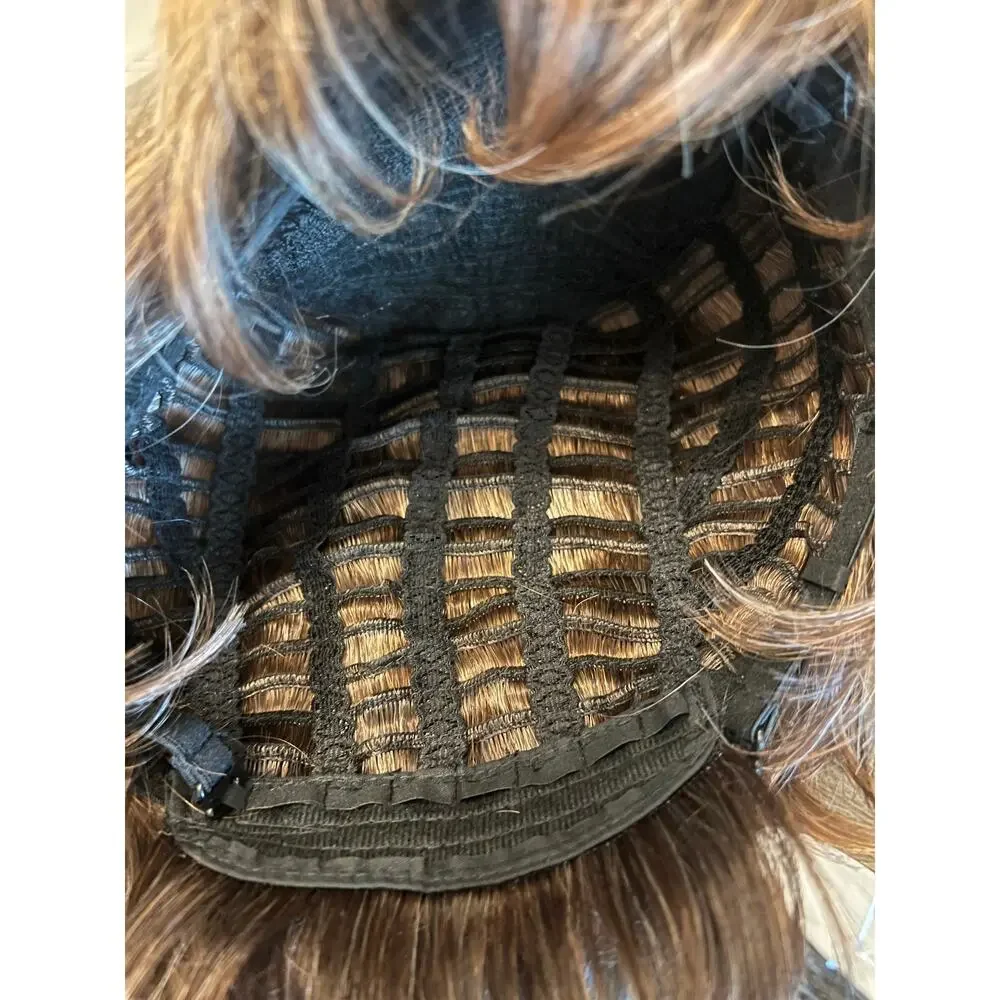 Women’s Elite Layered Short Shag Wig.  Multi Faceted Browns and Highlights.  B14